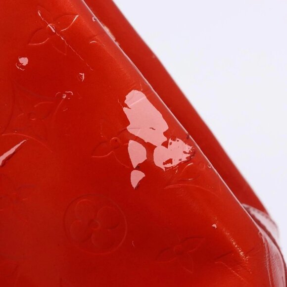 LOUIS VUITTON Monogram Vernis Reade PM Hand Bag Red Rouge LV Auth - Picture 11 of 16